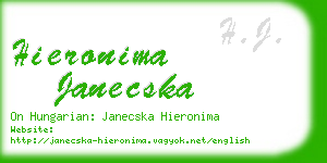 hieronima janecska business card